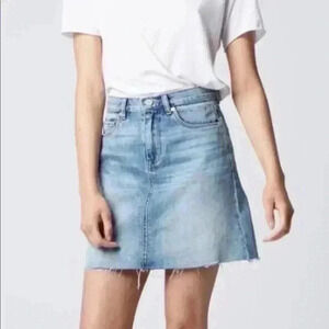 Blank NYC | Mini Jean Skirt with Raw Hem